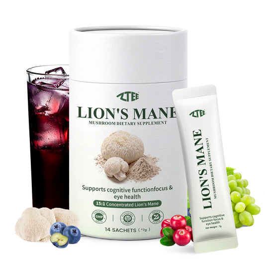 Lion's Mane Brain & Vision Powder | Lion's Mane + Ergothioneine + Lutein | 7g × 14 Sticks | Clear Brain Fog, Boost Focus & Support Eye Health