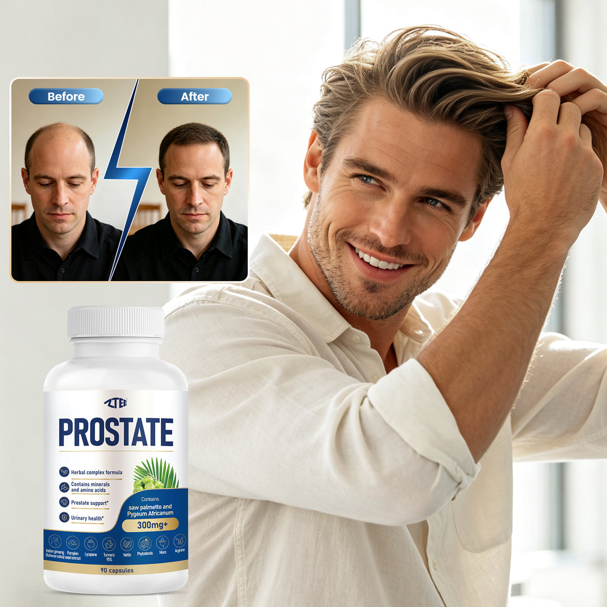 Prostate Health Complex Capsules | Saw Palmetto + Baobab + Maca + Pumpkin Seed Extract | 90 Capsules | Supports Urinary Comfort & Prostate Health