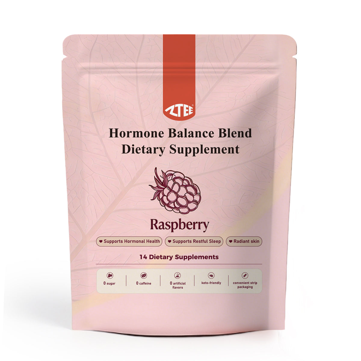 Hormone Balance Powder (Raspberry Flavor) | Chasteberry, Ashwagandha, Cranberry & Grass-Fed Collagen Peptides | 8g × 14 Sticks | Caffeine-Free Women's Health Support