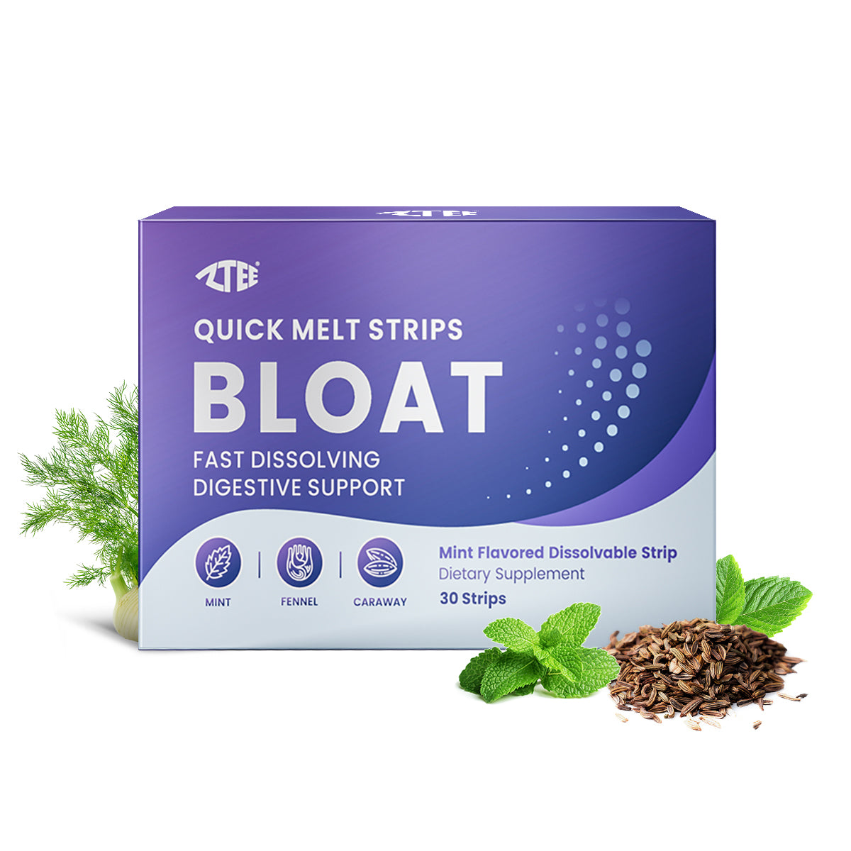 Herbal Fresh Oral Film | Amla · Caraway · Fennel · Coleus (Mint) | 250 mg × 30 Films | Dietary Supplement