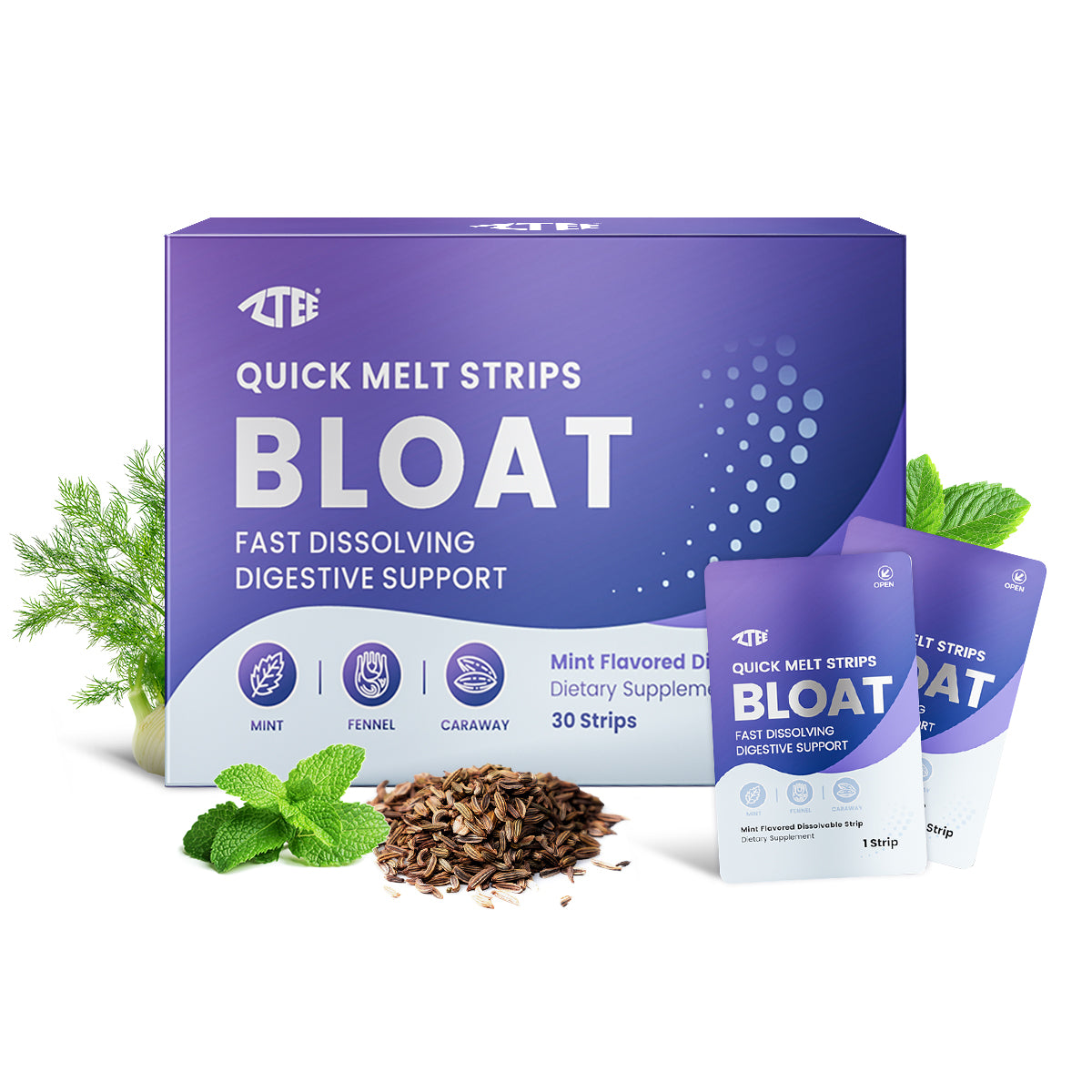 Herbal Fresh Oral Film | Amla · Caraway · Fennel · Coleus (Mint) | 250 mg × 30 Films | Dietary Supplement