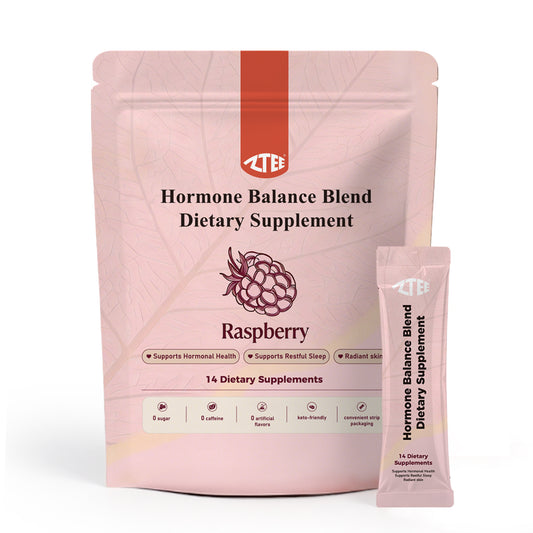 Hormone Balance Powder (Raspberry Flavor) | Chasteberry, Ashwagandha, Cranberry & Grass-Fed Collagen Peptides | 8g × 14 Sticks | Caffeine-Free Women's Health Support