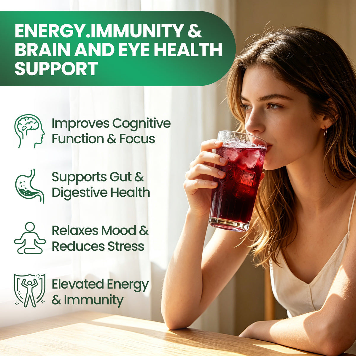 Lion's Mane Brain & Vision Powder | Lion's Mane + Ergothioneine + Lutein | 7g × 14 Sticks | Clear Brain Fog, Boost Focus & Support Eye Health