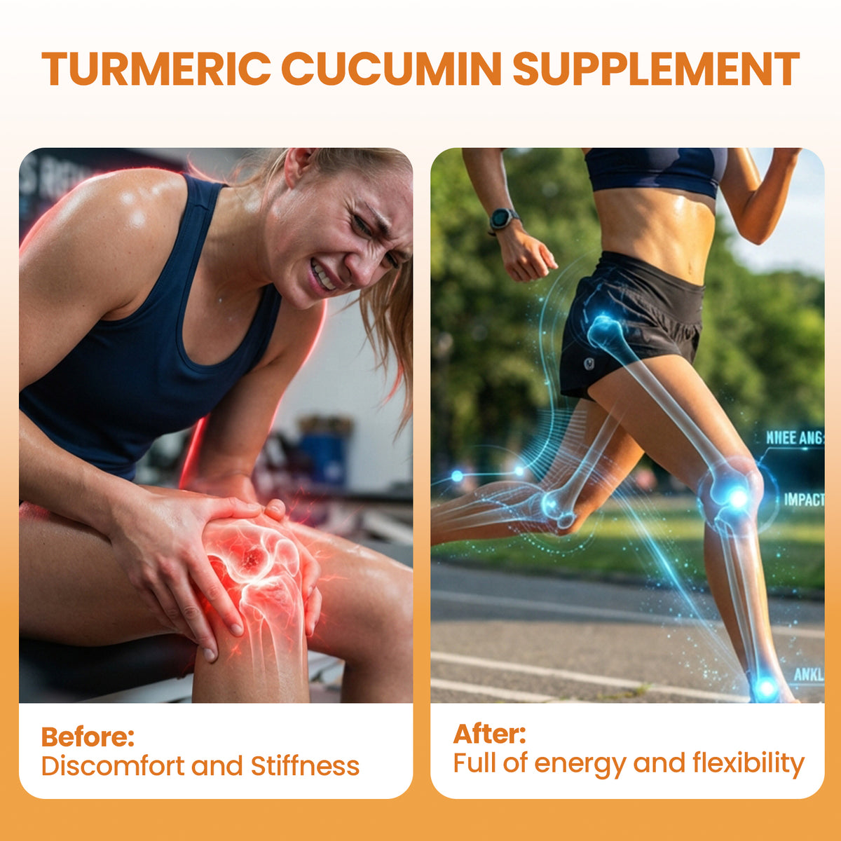 Turmeric Joint Comfort Capsules | Turmeric + Black Pepper + Boswellia + Ginger Extract | 90 Capsules | Anti-Inflammatory & Antioxidant Joint Support