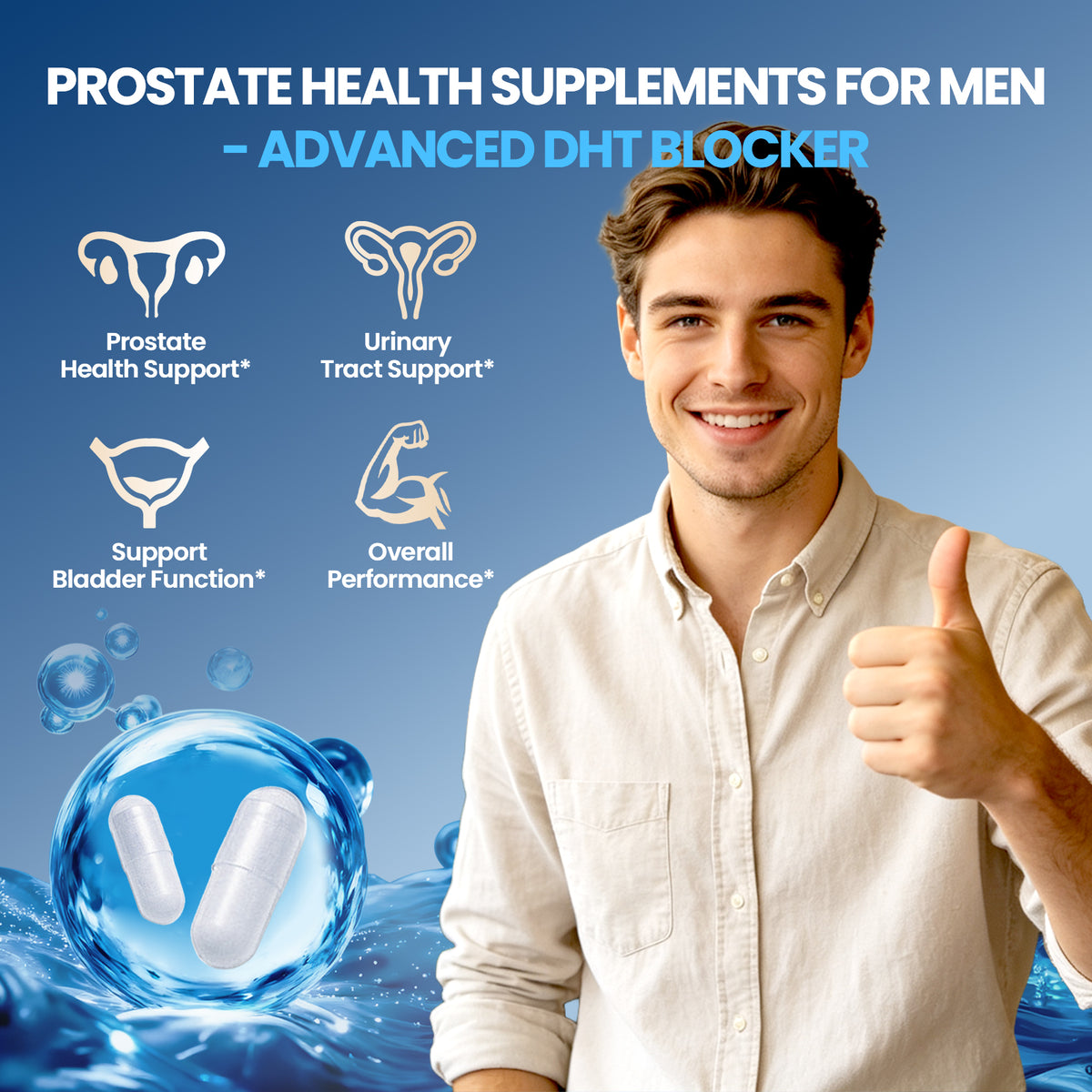 Prostate Health Complex Capsules | Saw Palmetto + Baobab + Maca + Pumpkin Seed Extract | 90 Capsules | Supports Urinary Comfort & Prostate Health